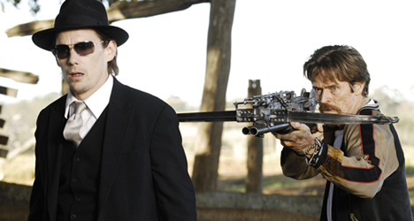 Ethan Hawke and Willem Dafoe hunt for vampires in "Daybreakers."