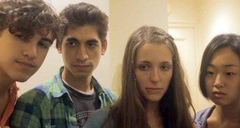 (From left) Aaron Sauter, Jeff Lima, Jessica Rothe and Alice Lee star in "Jack, Jules, Esther and Me."