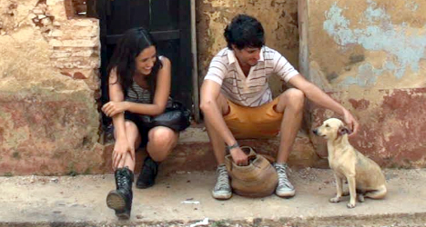 (From left) Seedne Bujaidar and Yasamani Guerrero star in Kelly Daniela Norris' "Sombras de Azul."