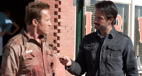 Rodrigo Santoro (right) stars opposite Arnold Schwarzenegger in "The Last Stand."