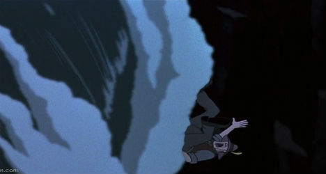 Percival C. McLeach takes a swim in The Rescuers Down Under.